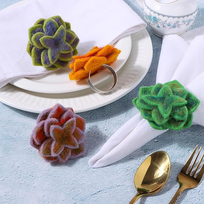 Wool Felt Napkin Ring Set of 8 - Image 2