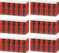 6 Pack 29x108 Inch Black Red Metallic Foil Fringe Tinsel Table Skirts by AIKENLIN