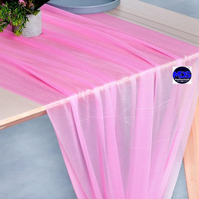 MDS 2 Pack 14ft Chiffon Table Runner 29 x 170 Inches Sheer Wedding Runner - Image 3