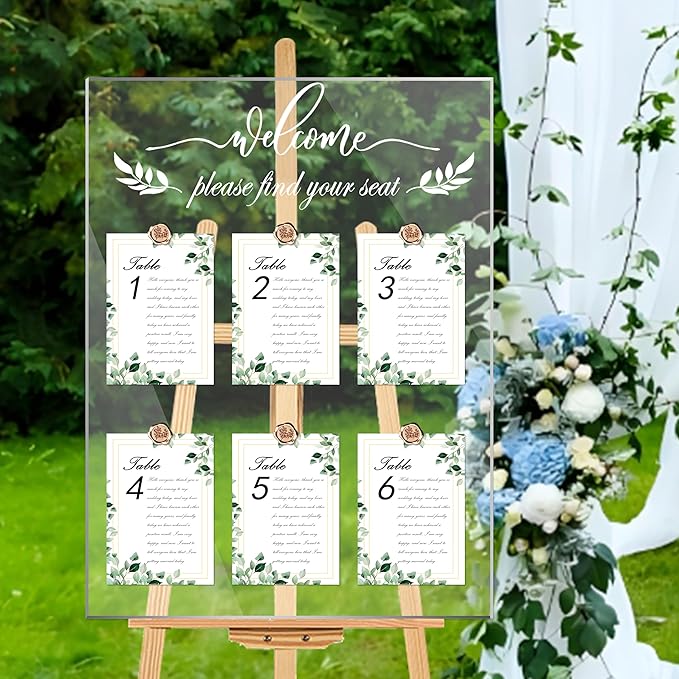 Wedding Seating Chart Board Display, 24x18 Inch Welcome Please Find Your Seat by Unknown