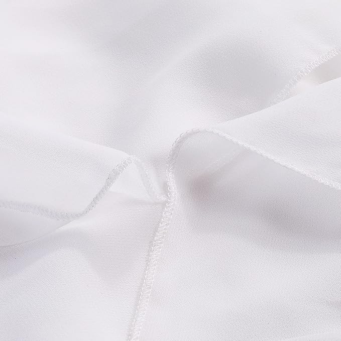 White Table Skirt for Rectangle Tables 14FT Chiffon Sheer Tablecloth for - Image 5