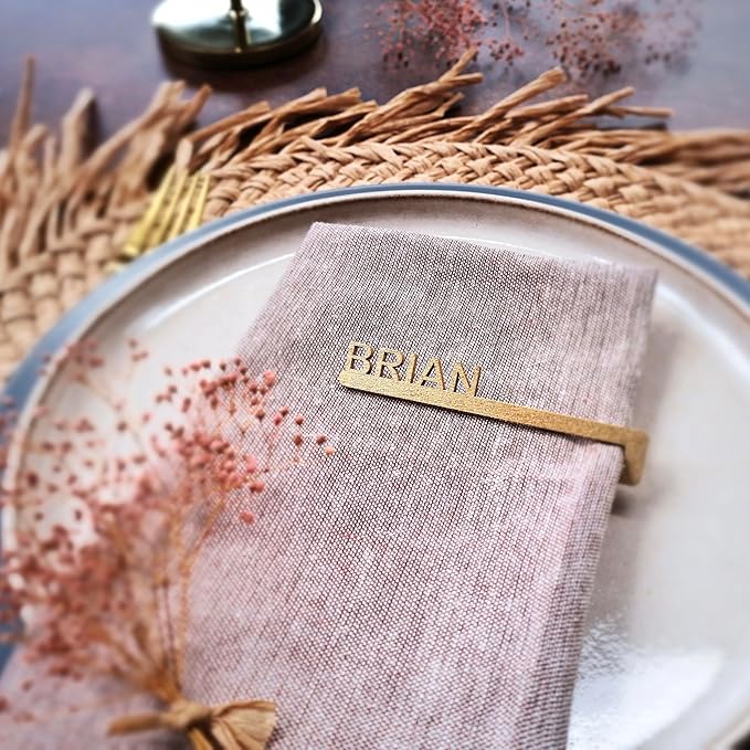 Napkin Name Tags, Personalized Napkin Rings, Wedding Name Cards, Wooden Names - Image 4