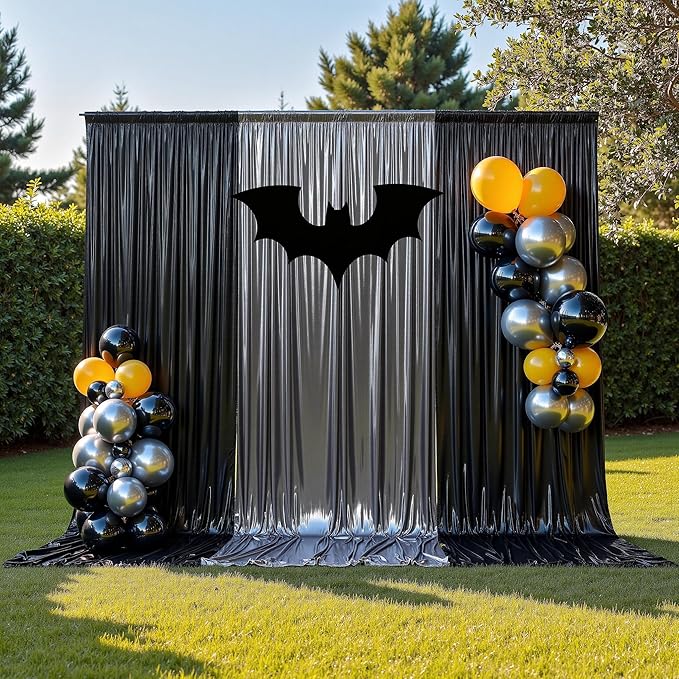 gogoparti 10x10FT Charcoal Silver Sequin Backdrop Curtain - Image 5