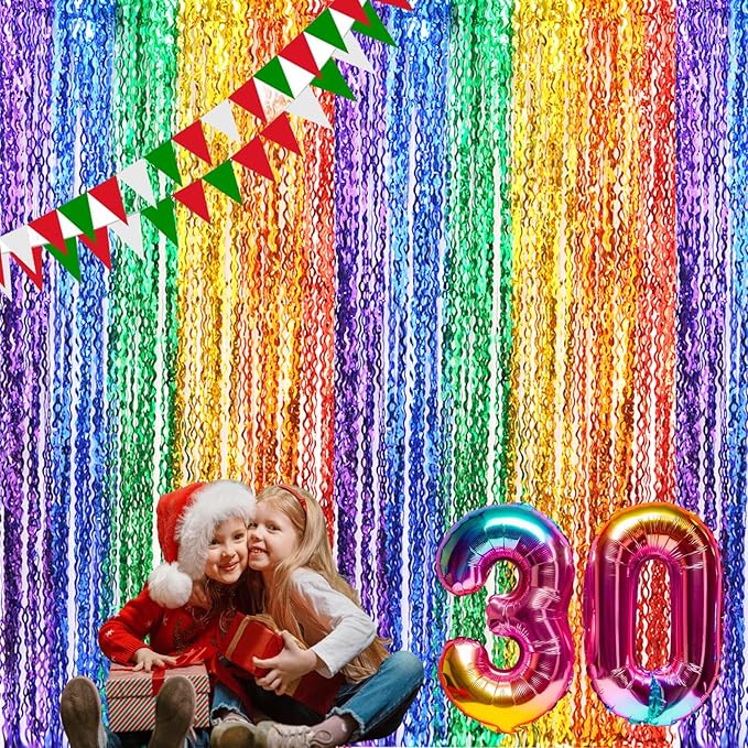 3 Pack Rainbow Foil Curtains - Image 6