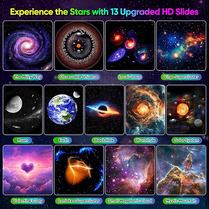 Upgraded Galaxy Projector for Bedroom, 13 in 1 HD Star Projector Light Projector - Image 3