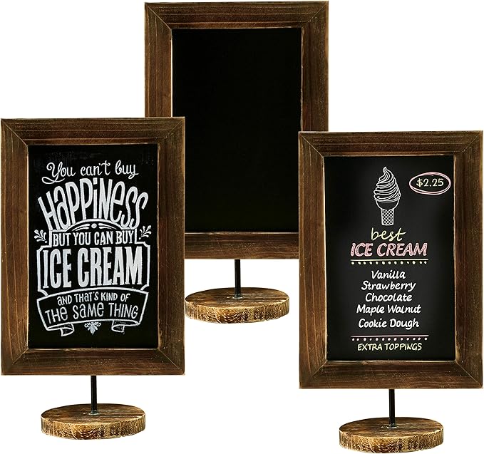 MyGift Set of 3 Tabletop Chalkboard Sign - Image 6