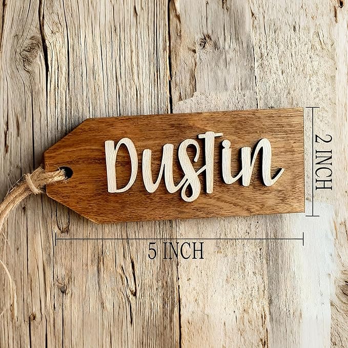 4Pcs Personalized Christmas Stocking Name Tags Custom Wooden Stocking Name Tag - Image 2