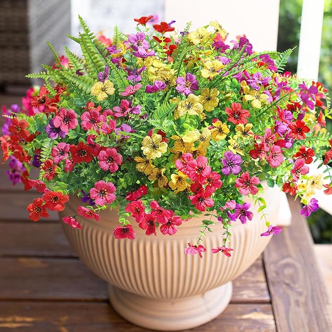 HyeFlora Artificial Faux Outdoor Flowers Plants - Image 8
