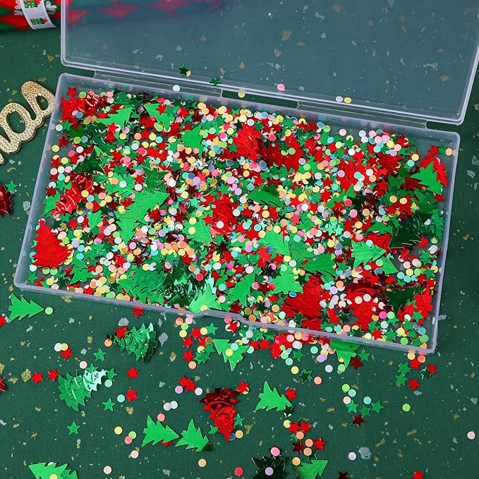 MARFOREVER Christmas Glitter Confetti, Tree Metallic Foil Confetti Party - Image 6