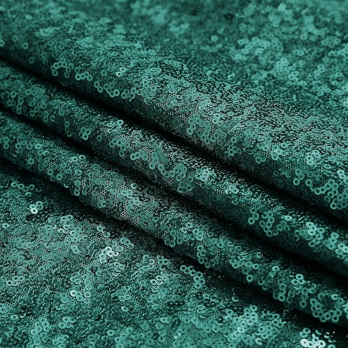 Sugargirl Dark Green Sequin Backdrop Curtain 2 Panels 2FTx8FT Glitter Dark - Image 9