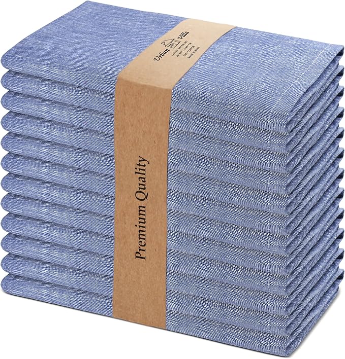 Urban Villa Cloth Napkins 100% Cotton Slub Absorbent Dinner Napkins Oversized by CottonTrends