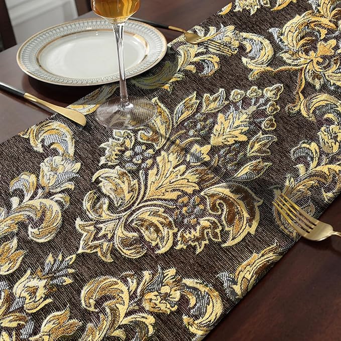 European Royal Table Runners Retro Flowers Luxury Jacquard - Image 5