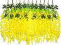 24 Pack Artificial Fake Wisteria Vine Ratta Hanging Garland Silk Flowers String by AITISOR