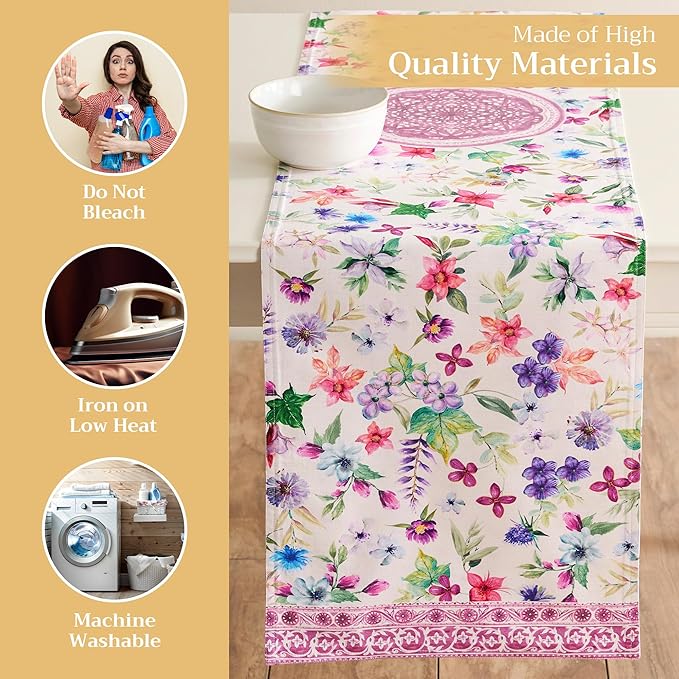 Maison d' Hermine Table Runner 100% Cotton Double Layer Table Runners 108 - Image 3