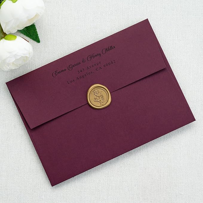 PONATIA 50PCS 5x7 Envelopes, Burgundy A7 Envelopes Self Seal - Image 8