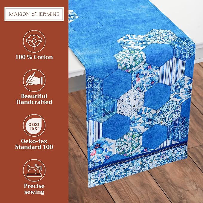 Maison d' Hermine Table Runner 100% Cotton Double Layer Table Runners 72 inches - Image 2