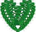 50pcs 3-1/2" Green Satin Ribbon Bows by Micomon