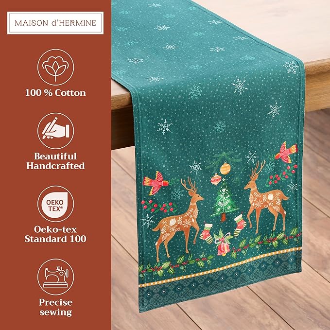 Maison d' Hermine Table Runner 100% Cotton Double Layer Table Runners 108 - Image 2