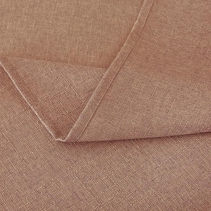 NLMUVW Mocha Linen Tablecloth Rectangle Tables 108 Inch, Textured Table Cloth - Image 5