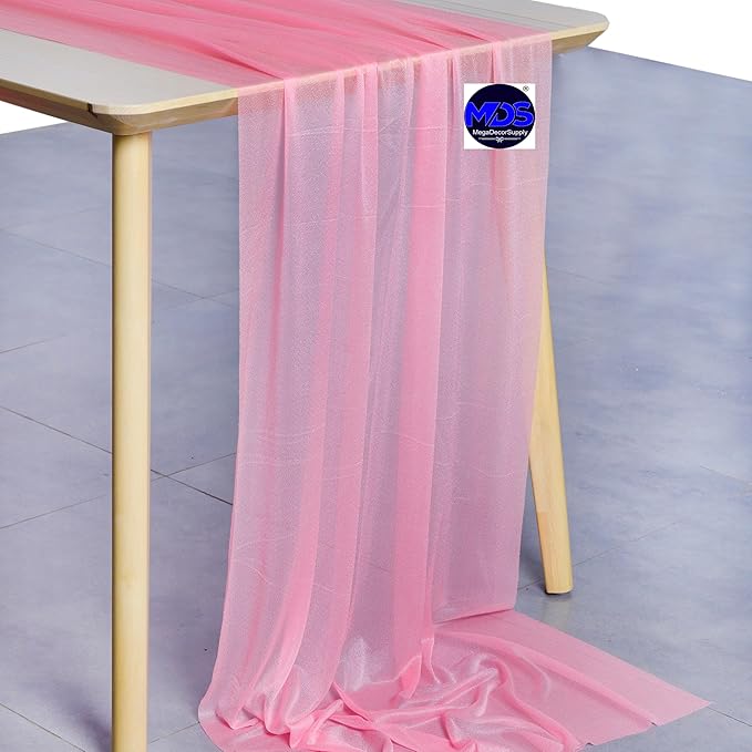 MDS 2 Pack 10ft Chiffon Table Runner 29 x 120 Inches Sheer Wedding Runner - Image 2