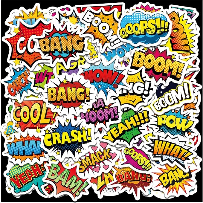 Cool Superhero Stickers 615 Count Boom Party Favors Goodie Gifts Bags Decor by MoShining