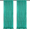 Mermaid Sequin Photo Backdrop Decor: Lake Green Glitter Background 2 Panels 2FT by QueenDream