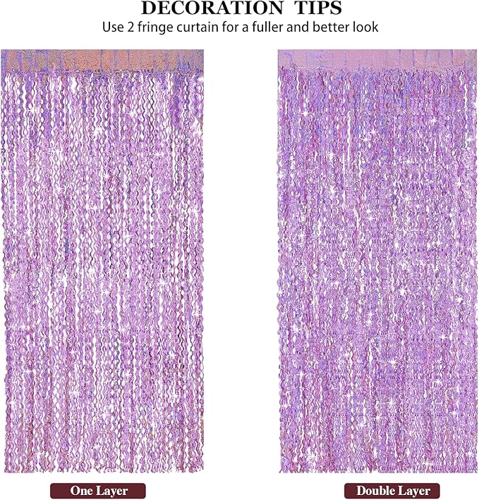 4 Pack Pink Tinsel Curtain Party Backdrop - Image 6