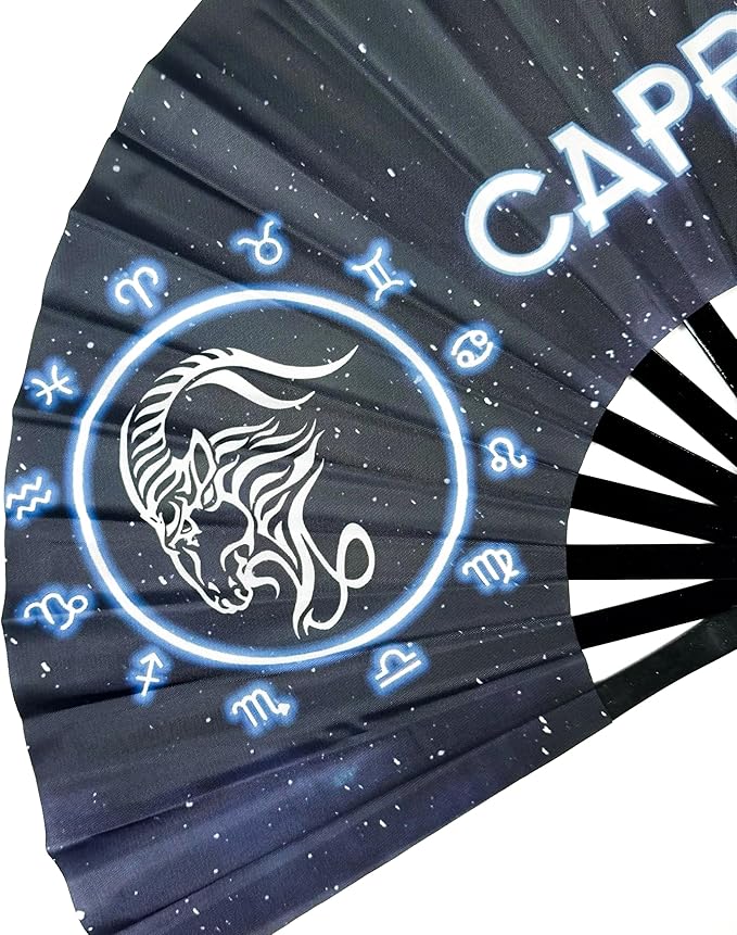 DeFlare | Cosmic Zodiac Rave Fan | Zodiac Sign Hand Fan | Astrology Rave Fan | - Image 2