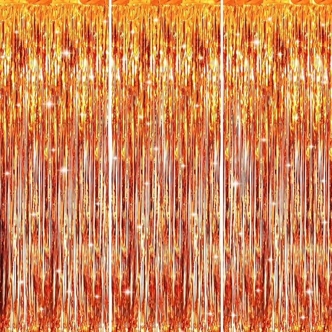 GOER 3.2 ft x 8.2 ft Metallic Tinsel Foil Fringe Curtains Party Photo Backdrop by GOER