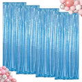 ShinyBeauty Sequin Curtains 4 Panels Baby Blue | Sparkle Photo Backdrop by ShinyBeauty