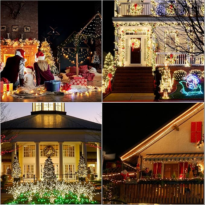 LAMPHOME 66ft Christmas Decorative Mini Lights, 200 LED Transparent Wire Fairy - Image 5