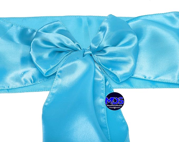 MDS Pack of 300 PCS Satin Chair Sashes Charmeuse Sateen Dining Chair Bows - Image 3