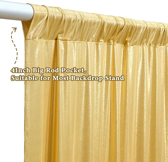 Outpain 10x14ft Gold Sequin Backdrop Curtains -Heavy Duty Gold Photography - Image 7