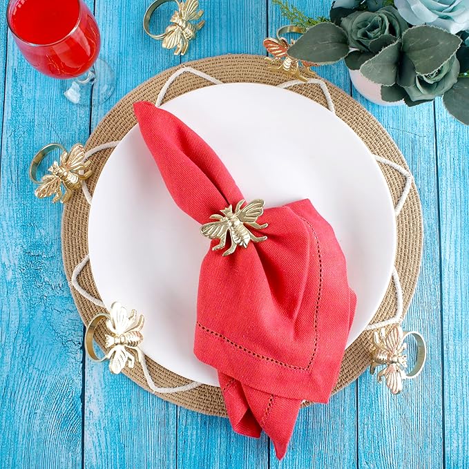 Gold Napkin Rings Set of 12 - Image 2