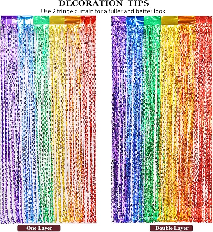 3 Pack Rainbow Foil Curtains - Image 5