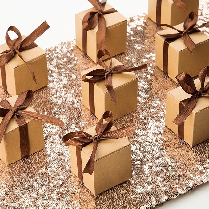 AWELL Kraft Gift Candy Box Bulk 2x2x2 inches - Image 2