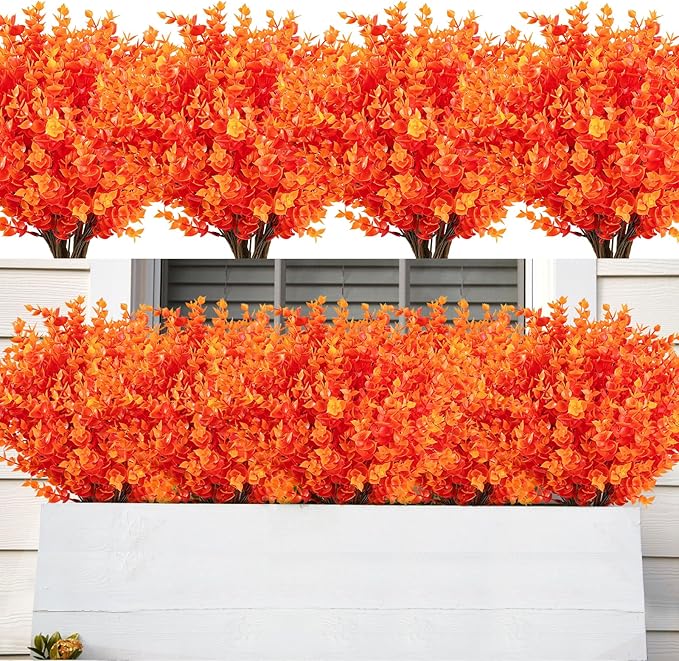 AmyHomie 20 Bundles Orange Fall Decor Artificial Flowers - Image 4