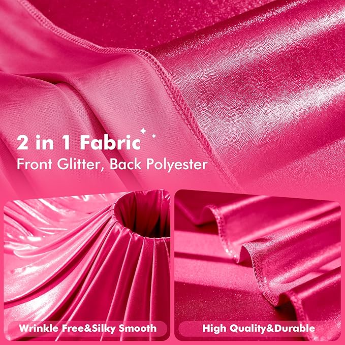 10x10ft Shimmer Hot Pink Sequin Backdrop Curtain - Image 5
