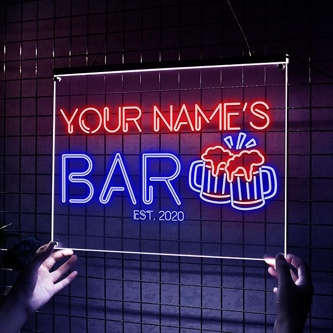 Personalized Home Bar Mica Led, Custom Name Mica LED Wall Light - Image 2
