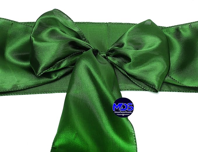 MDS Pack of 300 PCS Satin Chair Sashes Charmeuse Sateen Dining Chair Bows - Image 3