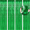 BTSD-home Green Foil Fringe Curtain, Metallic Photo Booth Backdrop Tinsel Door by BTSD-home