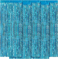5 Pack Blue Fringe Backdrop 3.2ft x 8.2ft Teal Blue Foil Fringe Curtains Party by Ohiyoo
