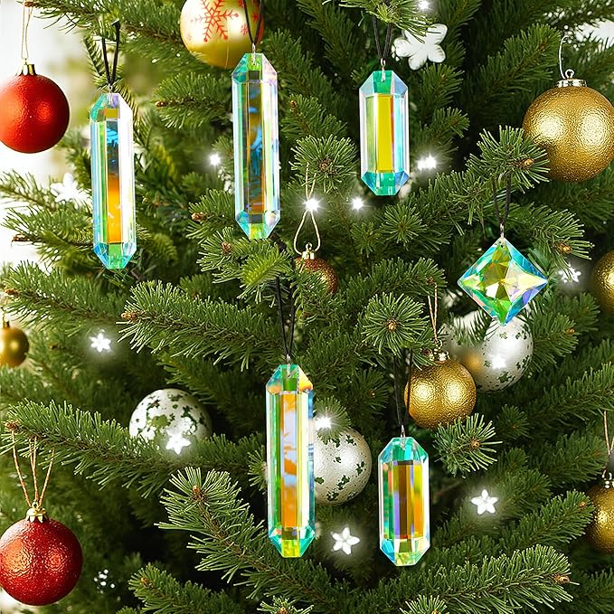 HDCRYSTALGIFTS Set 7 Crystal Sun Catcher Prisms, AB Colored Suncatcher Crystals - Image 6