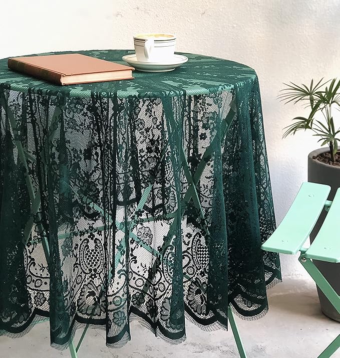 Gorgeous Round Lace Tablecloth, Vintage Floral Embroidered Table Cloths - Image 8
