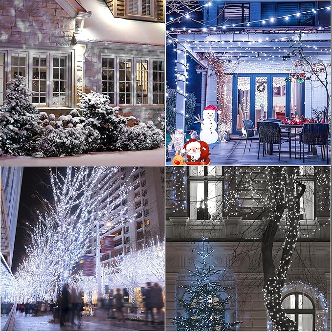 LAMPHOME 66ft Christmas Decorative Mini Lights, 200 LED Transparent Wire Fairy - Image 5