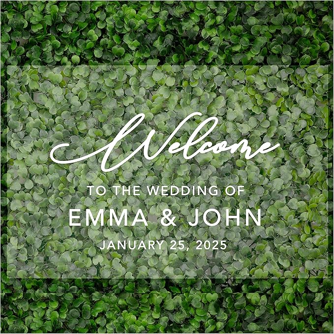 Andaz Press Custom Large Wedding Acrylic Sign, 16 x 24 Inches, Welcome Script by AndazPress