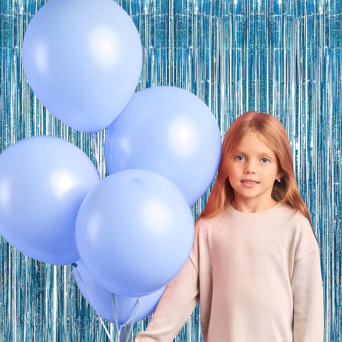 Blue Tinsel Curtain Party Backdrop - Image 9