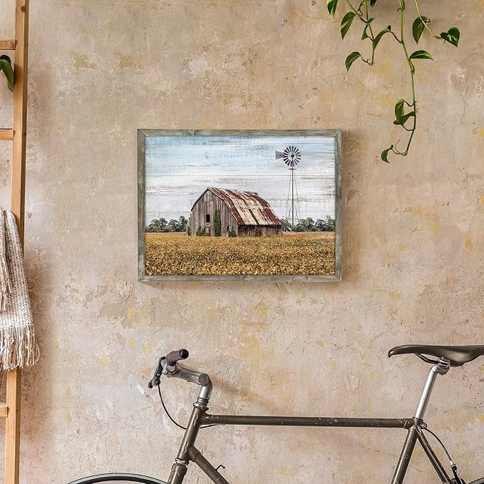 Rustic Life Wooden Wall Art: Rural House in the middle of Straw Artwork Wooden - Image 5