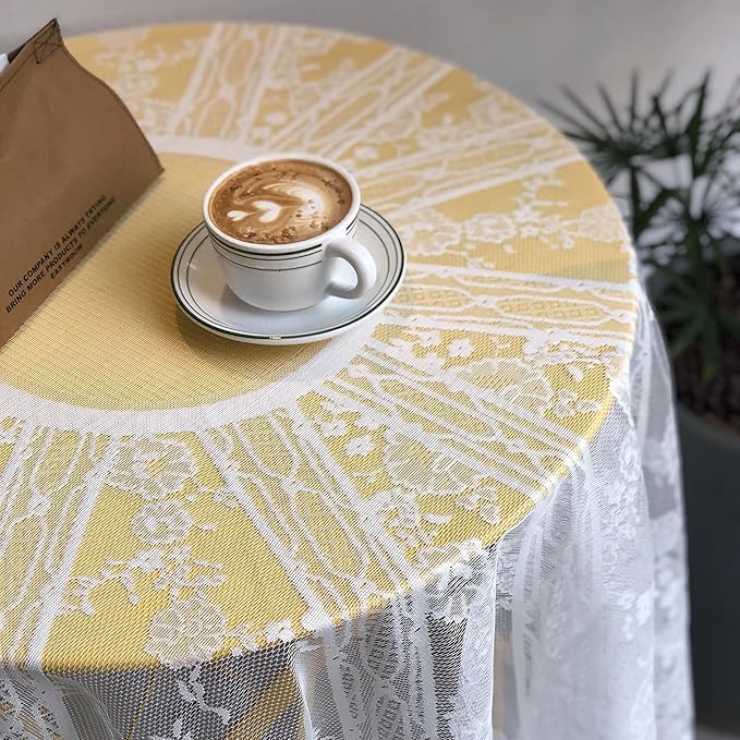 Gorgeous Round Lace Tablecloth, Vintage Floral Embroidered Table Cloths - Image 5