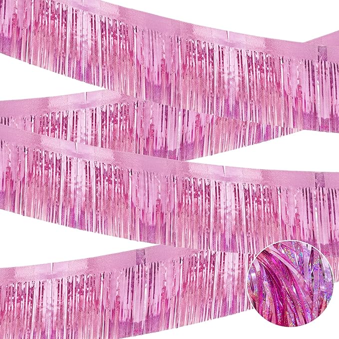 4 Pcak Each 10 Feet Glitter Pink Parade Float Decorations by ILHSTY